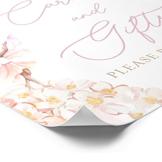 Magische Fairy Roze Meisjes Kaarten en Cadeaubordj Poster (Hoek)