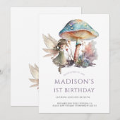 Magische Fairy Sprookje 1e Verjaardagsfeest Kaart (Voorkant / Achterkant)