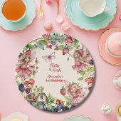 Magische Fairy Strawberry Garden Pixie 1e Verjaard Papieren Bordje