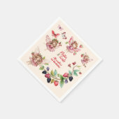 Magische Fairy Strawberry Garden Pixie 1e Verjaard Servet (Hoek)