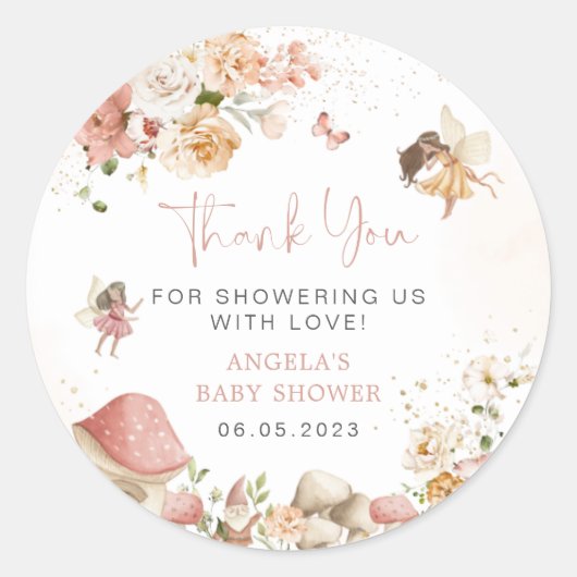 Magische Fairy Tuin Baby shower Sticker (Voorkant)