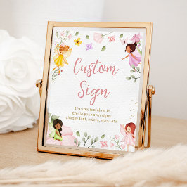 Magische Fairy Verjaardag Baby shower Custom Sign Poster