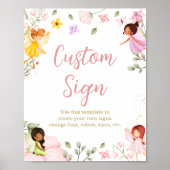 Magische Fairy Verjaardag Baby shower Custom Sign Poster (Voorkant)