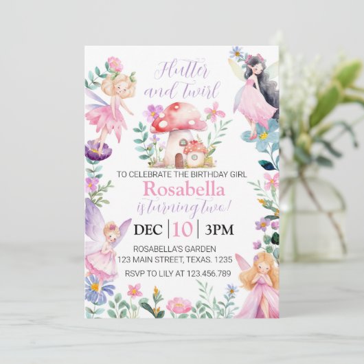 Magische Fairy Verjaardag uitnodiging Alle Leeftij (Staand voorkant)