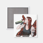 Magische Fairy Wijnfles Fantasy Button Magnet (Voorkant / Achterkant)