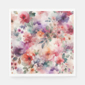 Magische Fairycore Floral Waterverf Verjaardagsfee Servet (Voorkant)