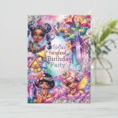 Magische Fairyland Verjaardagsfeestje Kaart (Staand voorkant)