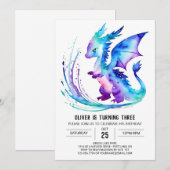 Magische Fantasie Draak Digitale Jongen Verjaardag Kaart (Voorkant / Achterkant)