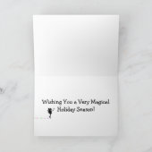 Magische Fantasie Eenhoorn, Fee en Kerstboom Feestdagen Kaart (Binnen)