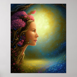 Magische fantasie in zonlicht fantastisch landscha poster