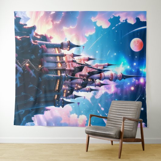 Magische Fantasie Kasteel Muur Kunst Wandkleed (In Situ (horizontaal))