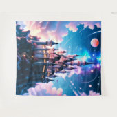 Magische Fantasie Kasteel Muur Kunst Wandkleed (Voorkant (horizontaal))