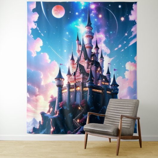 Magische Fantasie Kasteel Muur Kunst Wandkleed (In situ)