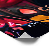 Magische fantasie mooie gezichtbloemen poster (Hoek)