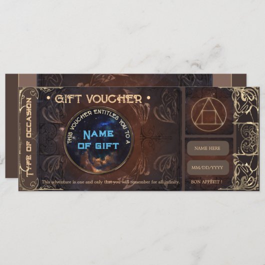 Magische  fantasie siergeschenkbon (Voorkant / Achterkant)