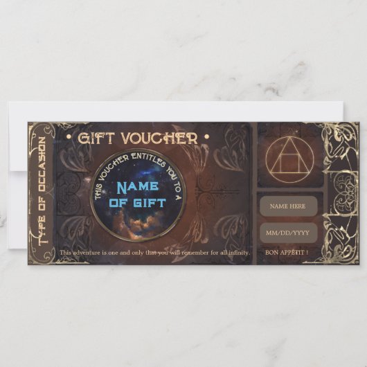 Magische  fantasie siergeschenkbon (Voorkant)