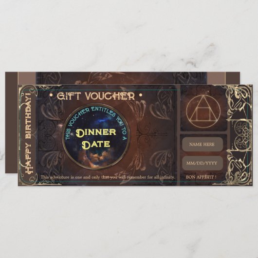 Magische  fantasie Verjaardagscadeaubon (Voorkant / Achterkant)