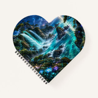 Magische Fantasie Waterval aan Oceaan Kust Onder M Notitieboek
