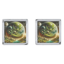 Magische fantasieplaneet met hemelse Natuur