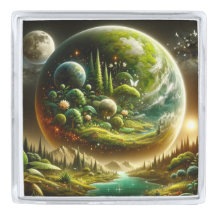 Magische fantasieplaneet met hemelse Natuur