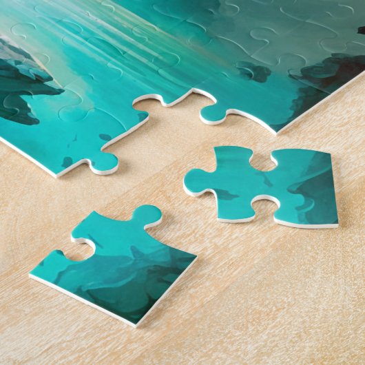 Magische Fantastische landschapskunst Jigzaag Puzz Legpuzzel (Zijkant)