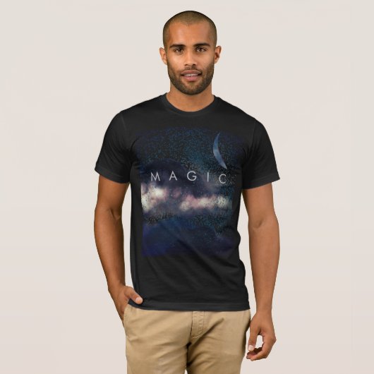 Magische Fantasy Astronomie Crescent Clouds T-shirt (Voorkant volledig)