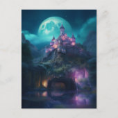 Magische Fantasy Castle Full Moon Briefkaart (Voorkant)