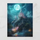 Magische Fantasy Castle Full Moon Briefkaart (Voorkant)