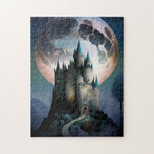 Magische Fantasy Castle Full Moon Legpuzzel