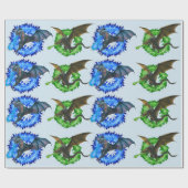 Magische Fantasy Dragon Slang Vuur Ademhaling Cadeaupapier (Vlak)