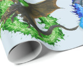 Magische Fantasy Dragon Slang Vuur Ademhaling Cadeaupapier (Rol Hoek)