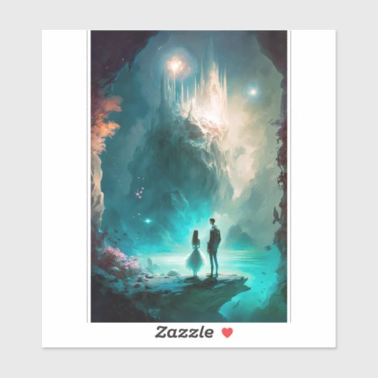 Magische Fantasy Landscape Art Sticker (Vel)