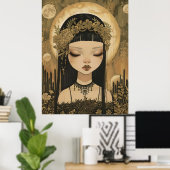 Magische Fantasy Serene Lady Magische Mysterie Poster (Thuiskantoor)