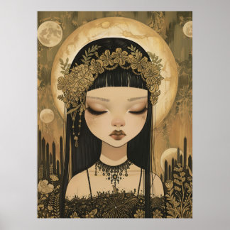 Magische Fantasy Serene Lady Magische Mysterie Poster