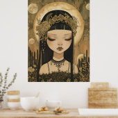 Magische Fantasy Serene Lady Magische Mysterie Poster (Keuken)