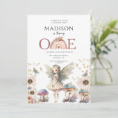 Magische fee 1e verjaardag kaart (Staand voorkant)