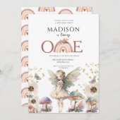 Magische fee 1e verjaardag kaart (Voorkant / Achterkant)