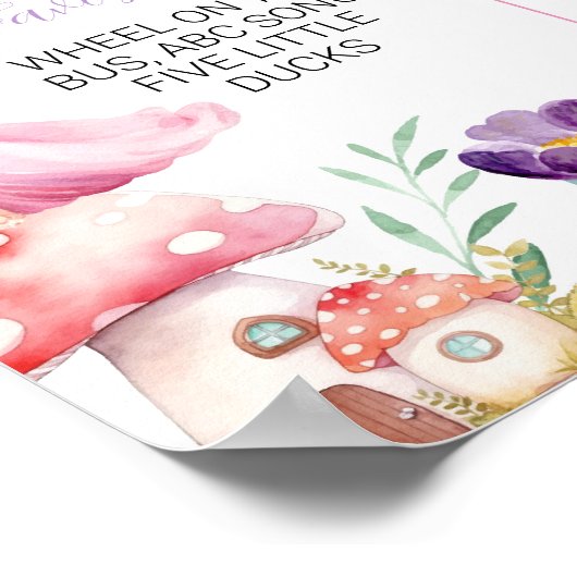 Magische Fee 1e Verjaardag Mijlpaal teken Poster (Hoek)