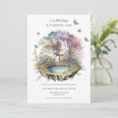 Magische fee betoverd bos 1e verjaardag kaart (Staand voorkant)