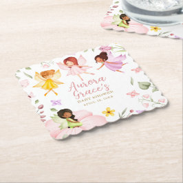 Magische fee betoverde tuin roze Baby shower Kartonnen Onderzetters