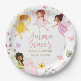 Magische fee betoverde tuin roze Baby shower Papieren Bordje