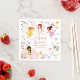 Magische fee betoverde tuin roze Baby shower Servet