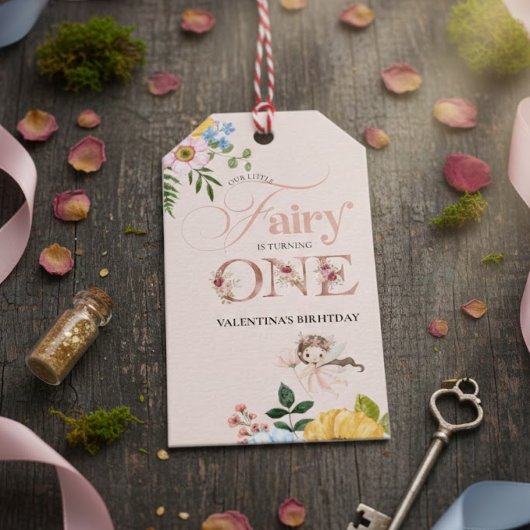 Magische Fee Bloem Tuin Pixie Meisjes Verjaardag Cadeaulabel