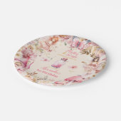 Magische fee bloementuin Pixie 1e verjaardag Papieren Bordje (Gekanteld)