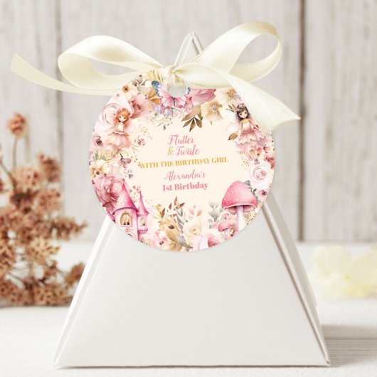 Magische fee bloementuin Pixie 1e verjaardag Ronde Sticker