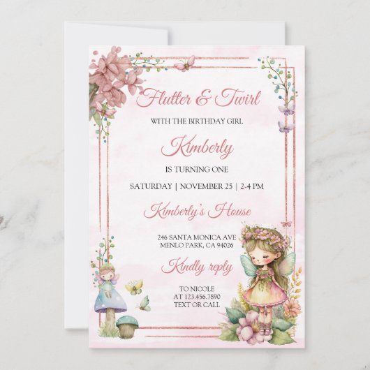 Magische fee bloementuin Pixie meisjes verjaardag Kaart (Voorkant)