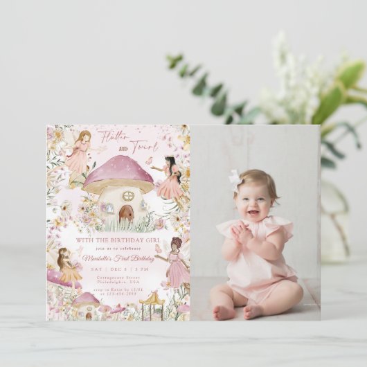 Magische fee bloementuin Pixie meisjes verjaardag Kaart (Staand voorkant)