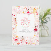 Magische fee Bloementuin Roze Meisje Verjaardag Kaart (Staand voorkant)