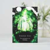 Magische Fee Bos Verjaardag Bedankkaart (Staand voorkant)