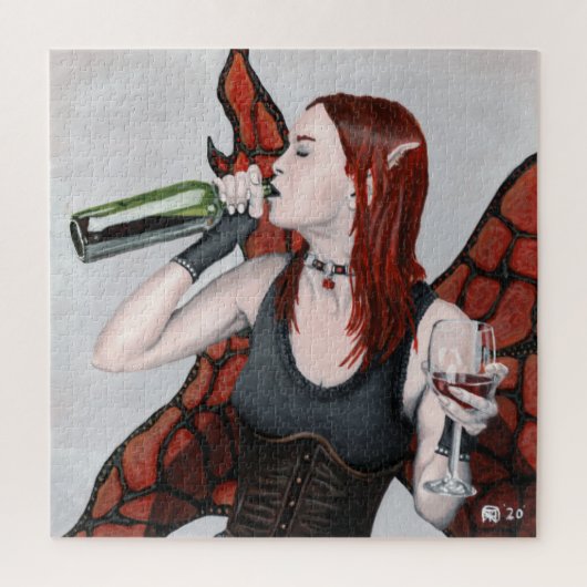 Magische fee Drink Wijnfantasie Grote Puzzel (Verticaal)